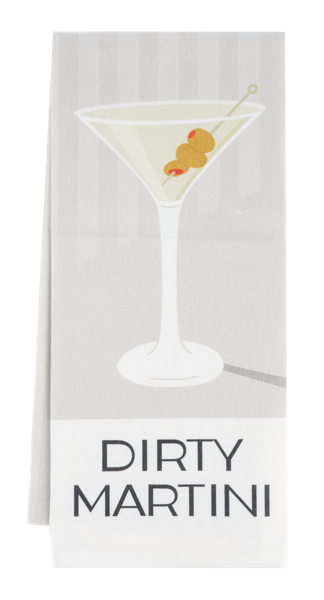 Dirty Martini Cocktail Recipe Tea Towel