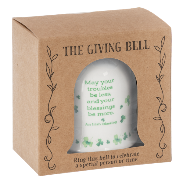 Irish Blessing ceramic bell displayed