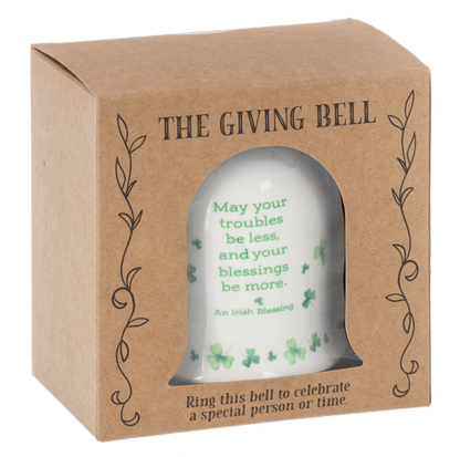Irish Blessing ceramic bell displayed
