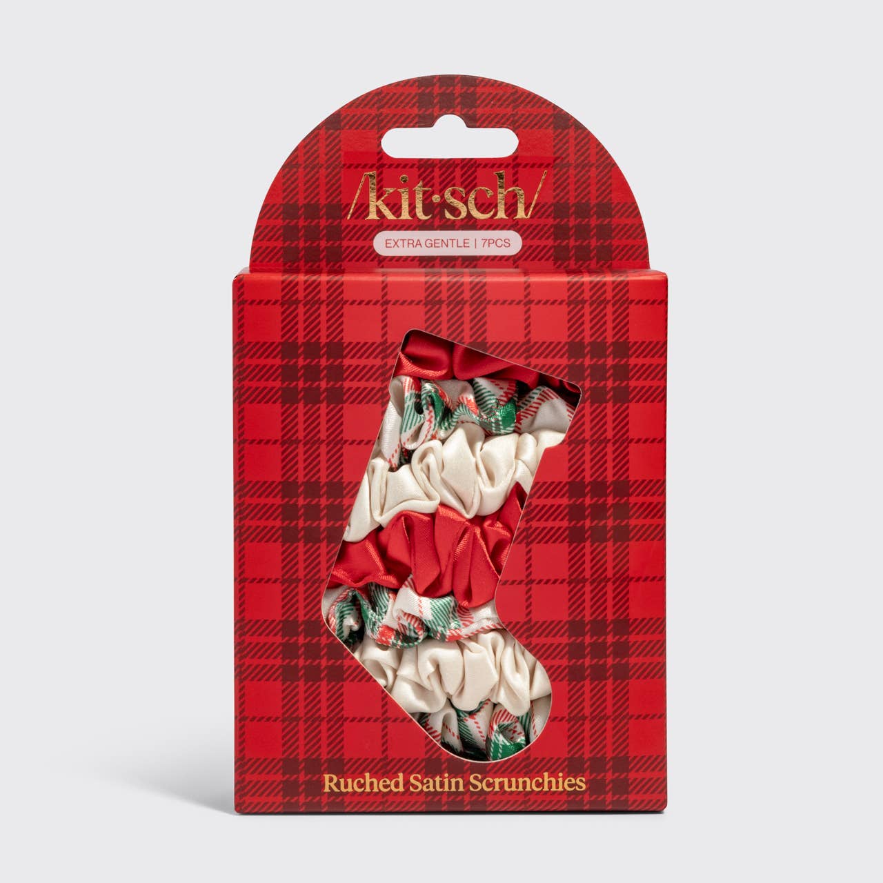 Holiday Ruched Satin Scrunchies 7pc Set