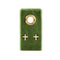 Gold Baguette Cross Studs On Velvet Gift Tag