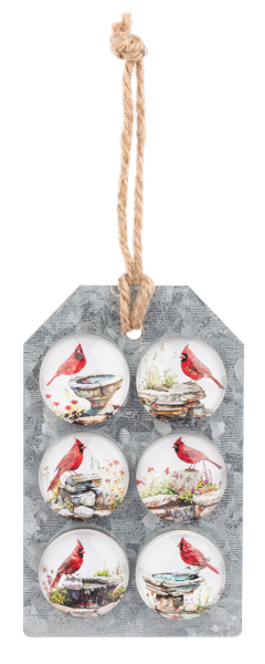 Watercolor Cardinal Magnet (6 pc. set)