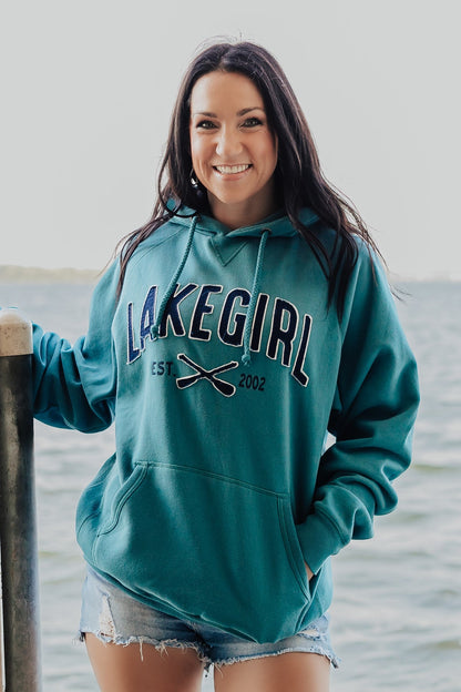 Sanded Fleece Hooded Sweatshirt in Teal