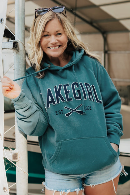 Sanded Fleece Hooded Sweatshirt in Teal