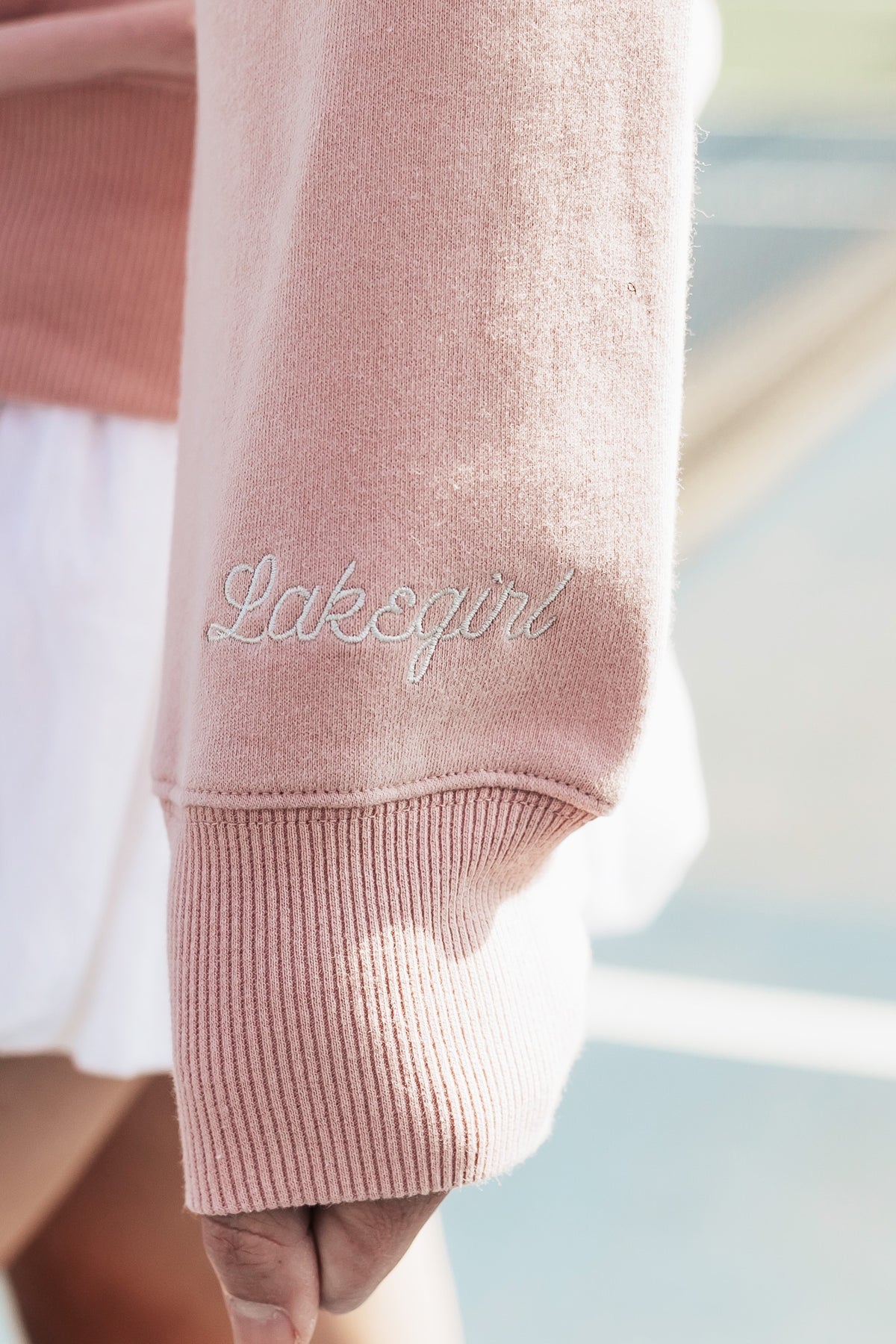 Pink Sanded Fleece Boyfriend Crew Neck Sweatshirt