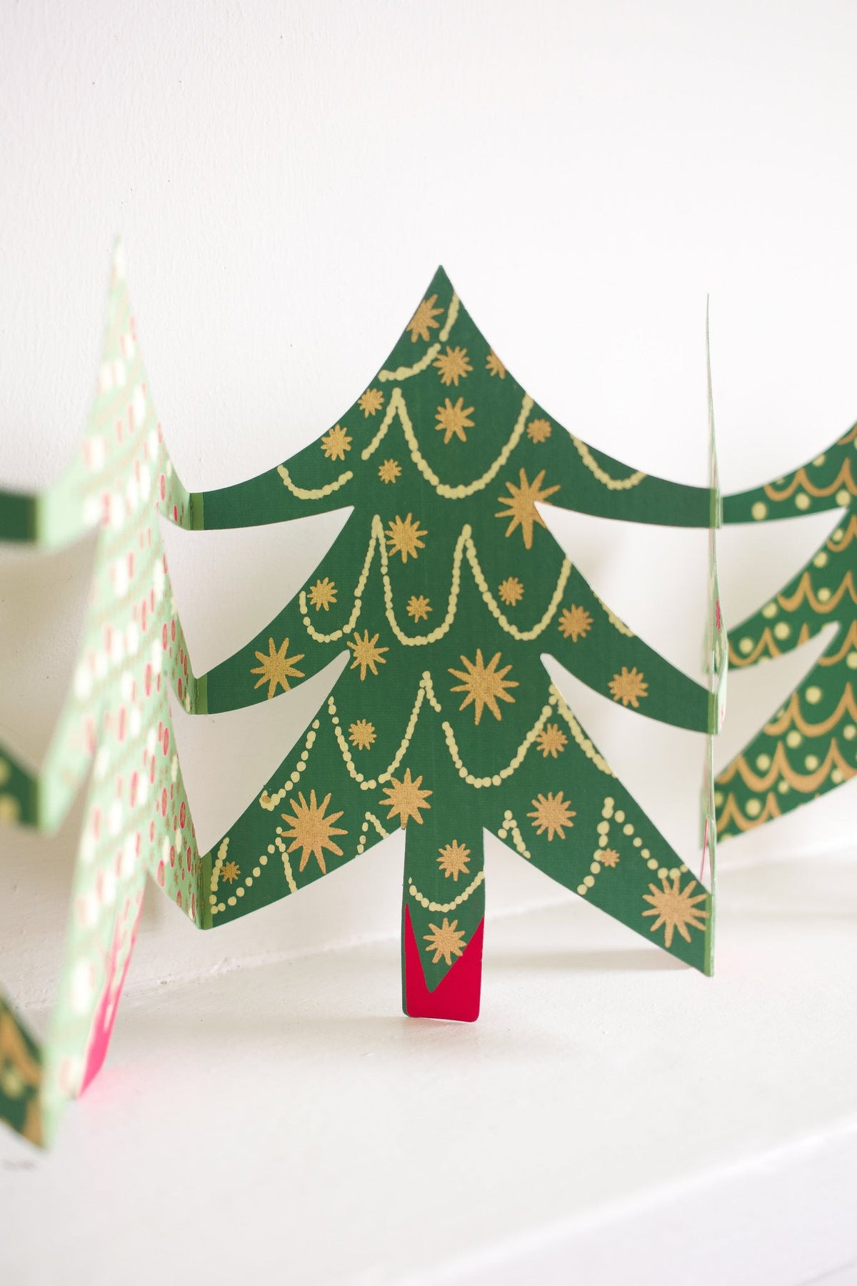 Christmas tree concertina paper garland