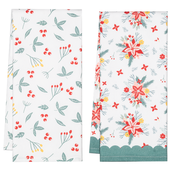 Holiday Floral Tea Towel