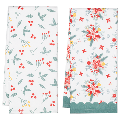 Holiday Floral Tea Towel