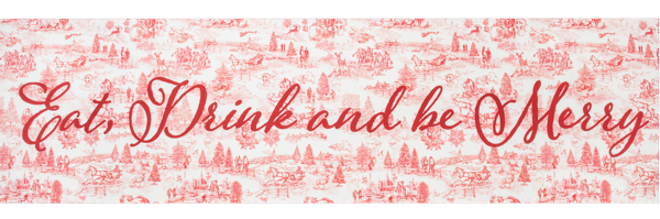 Red Christmas Toile Table Runner - Thumbnail 2