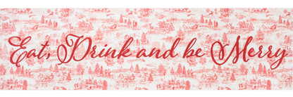 Red Christmas Toile Table Runner
