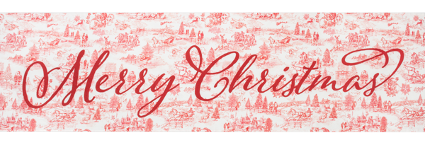 Red Christmas Toile Table Runner - Thumbnail 3