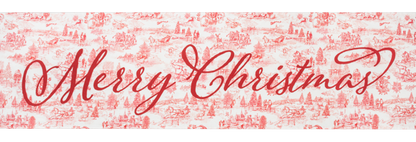 Red Christmas Toile Table Runner