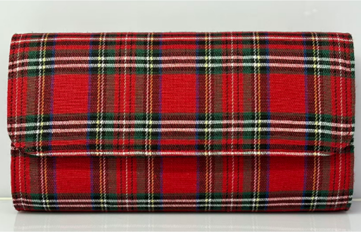 Red Plaid Avery Clutch