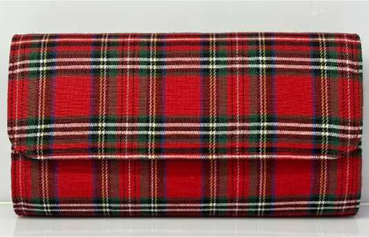 Lisi Lerch Avery clutch in red plaid