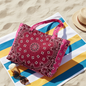 Bailey Burgundy/Pink Bandana Print Canvas Tote