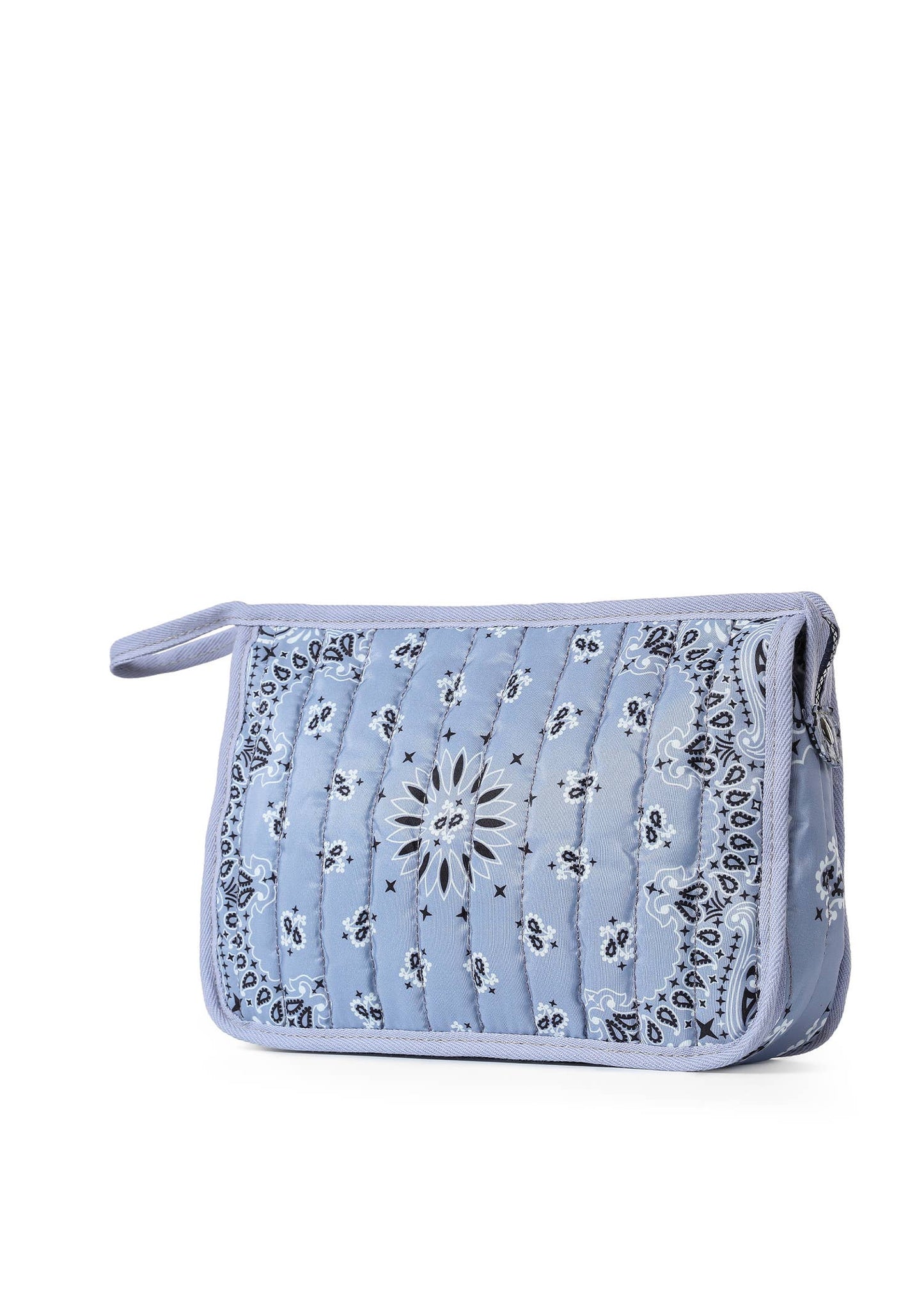 Beau Light Blue Bandana Print Pouch