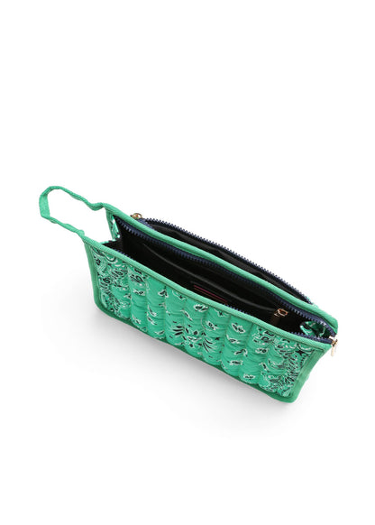 Beau Kelly Green Bandana Print Pouch