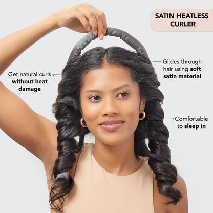Charcoal Satin Heatless Curling Set