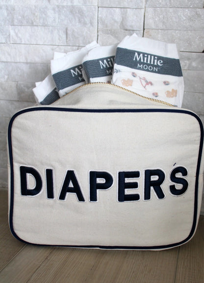 Diapers XL Canvas Pouch