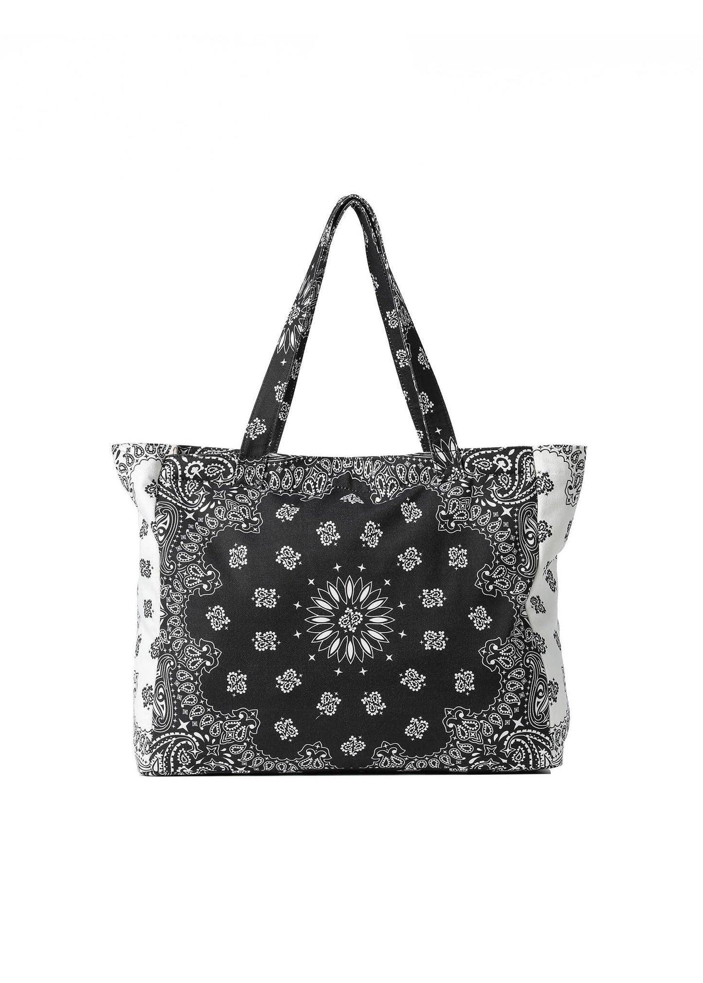 Bailey Black/White Bandana Print Canvas Tote