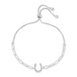 Silver Pave Horseshoe Pulley Bracelet