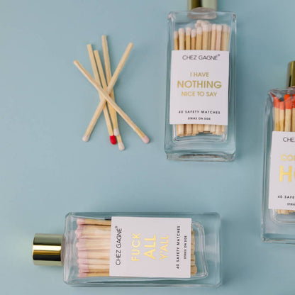 Fuck All Y'all Matches - Glass Bottle Matchsticks Light Pink