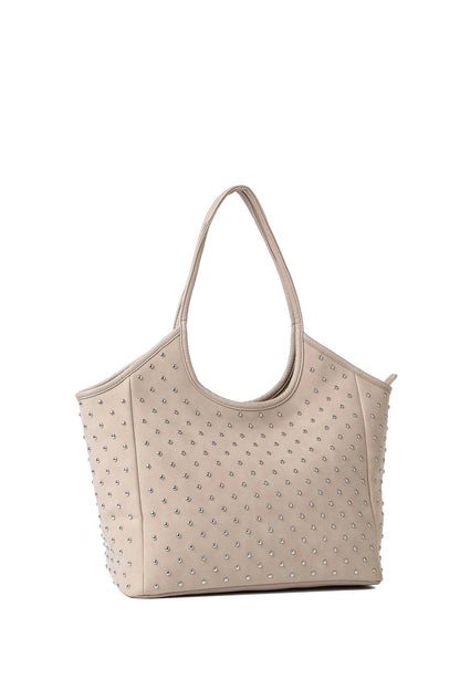 Isla Studded Wheat Tote