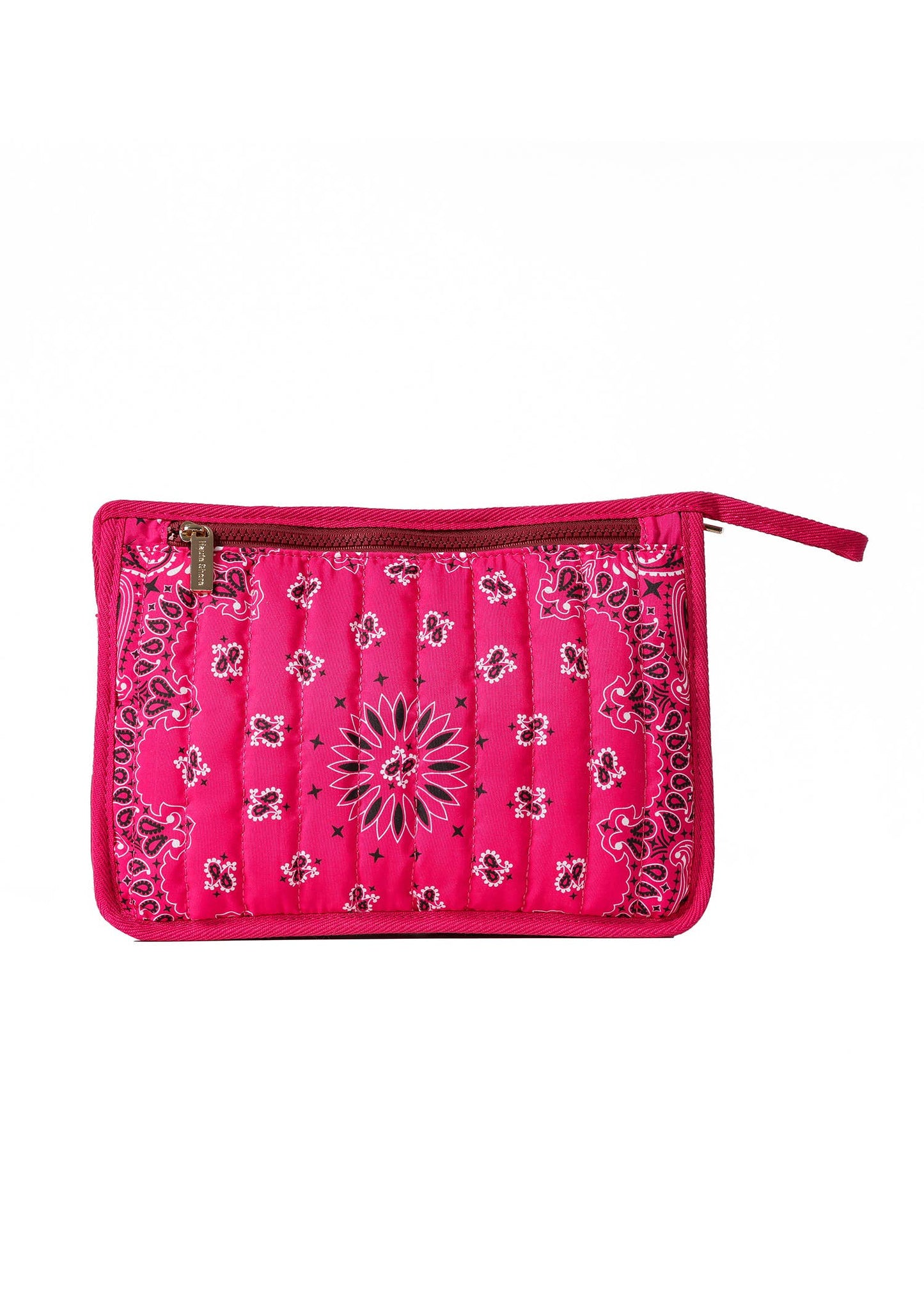 Beau Hot Pink Bandana Print Pouch