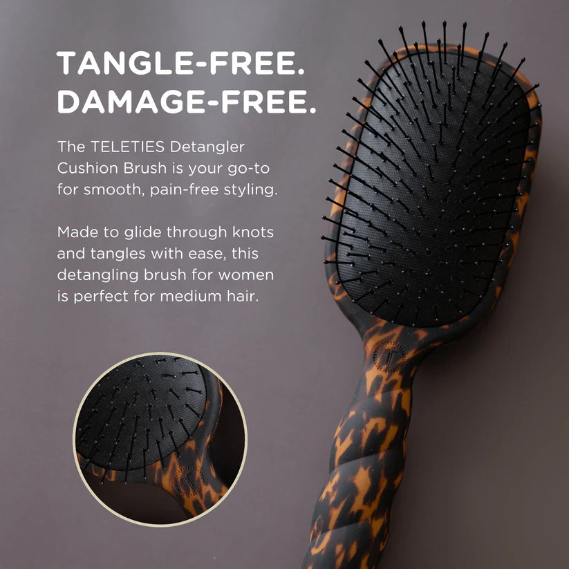 Teleties Detangler Hair Brush for Medium Hair – Tortoise
