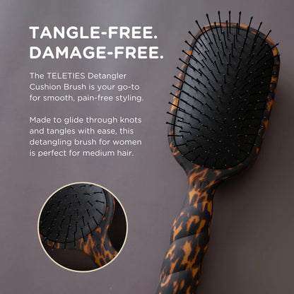 Teleties Detangler Hair Brush for Medium Hair – Tortoise