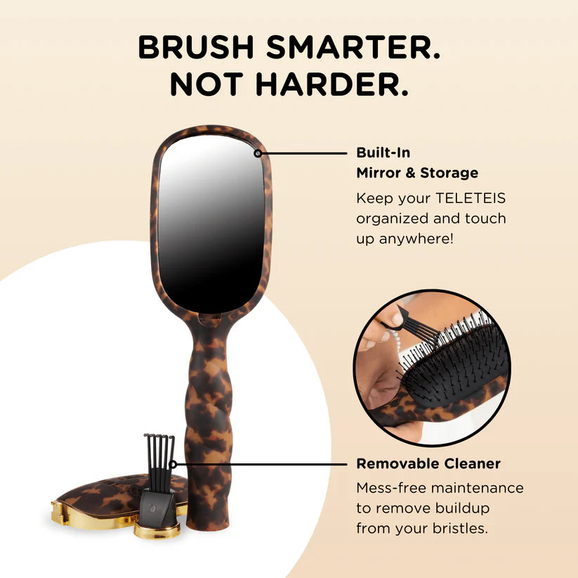 Teleties Detangler Hair Brush for Medium Hair – Tortoise