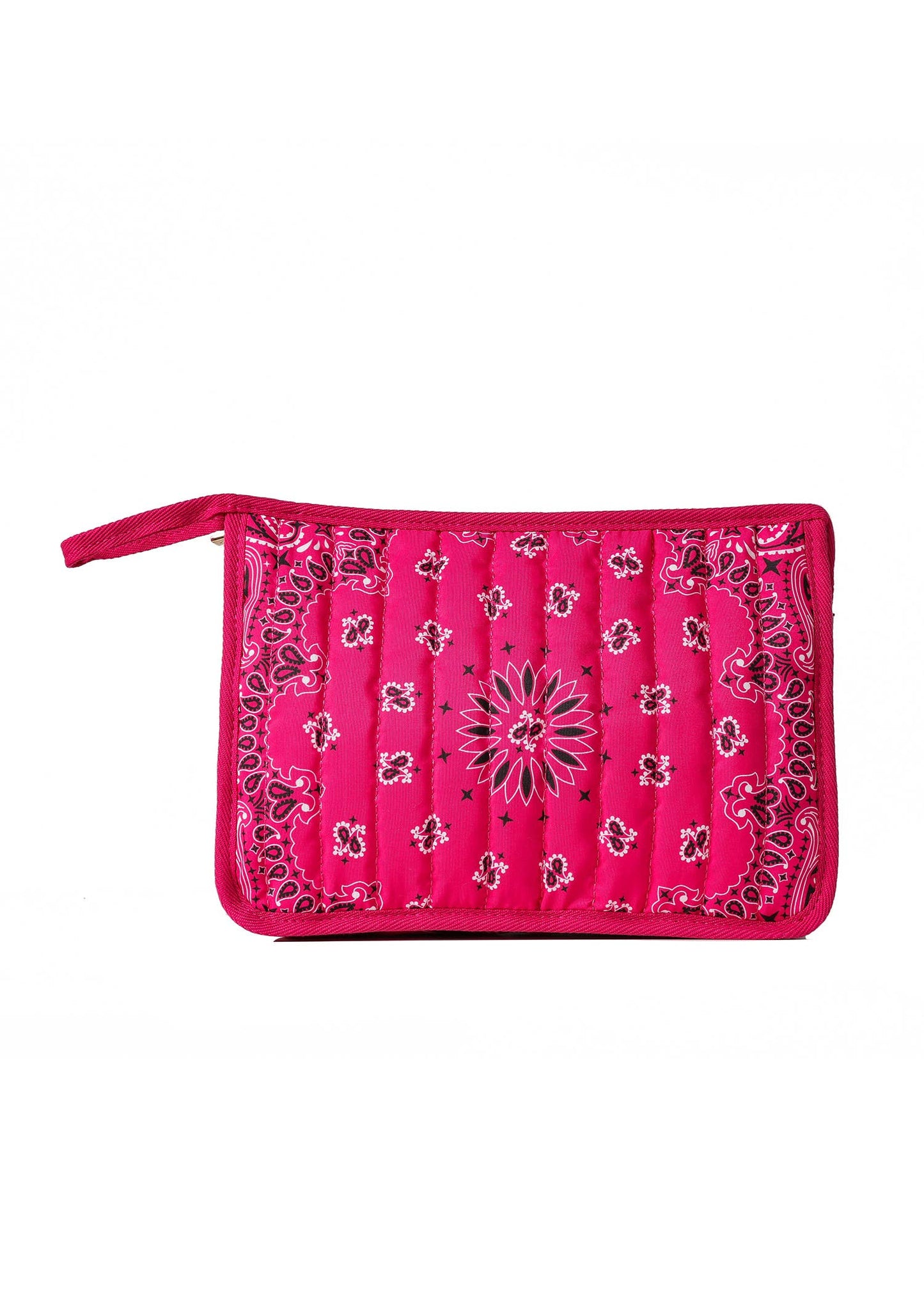 Beau Hot Pink Bandana Print Pouch