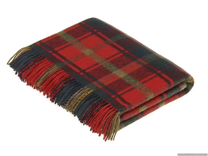 Tartan Plaid Merino Lambswool Throw Blankets, Made in UK