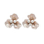 Fornash Gardenia Earrings in light pink - blush pearl petal flower earrings
