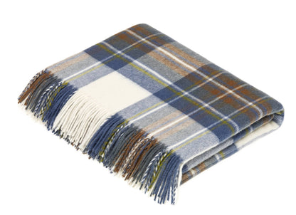 Tartan Plaid Merino Lambswool Throw Blankets, Made in UK