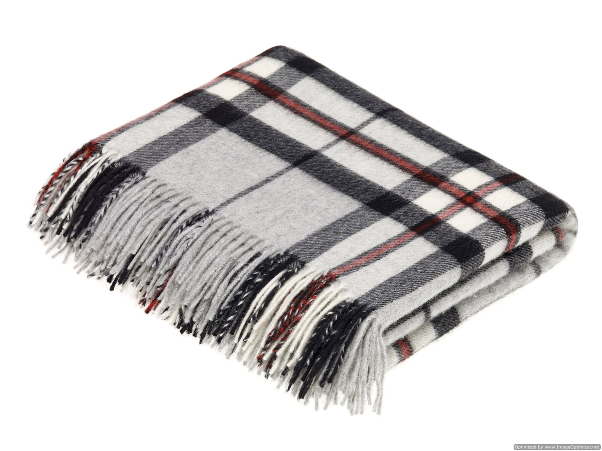 Tartan Plaid Merino Lambswool Throw Blankets, Made in UK