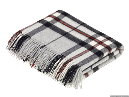Tartan Plaid Merino Lambswool Throw Blankets, Made in UK