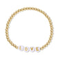 LOVE 4mm Gold Beaded Bracelet
