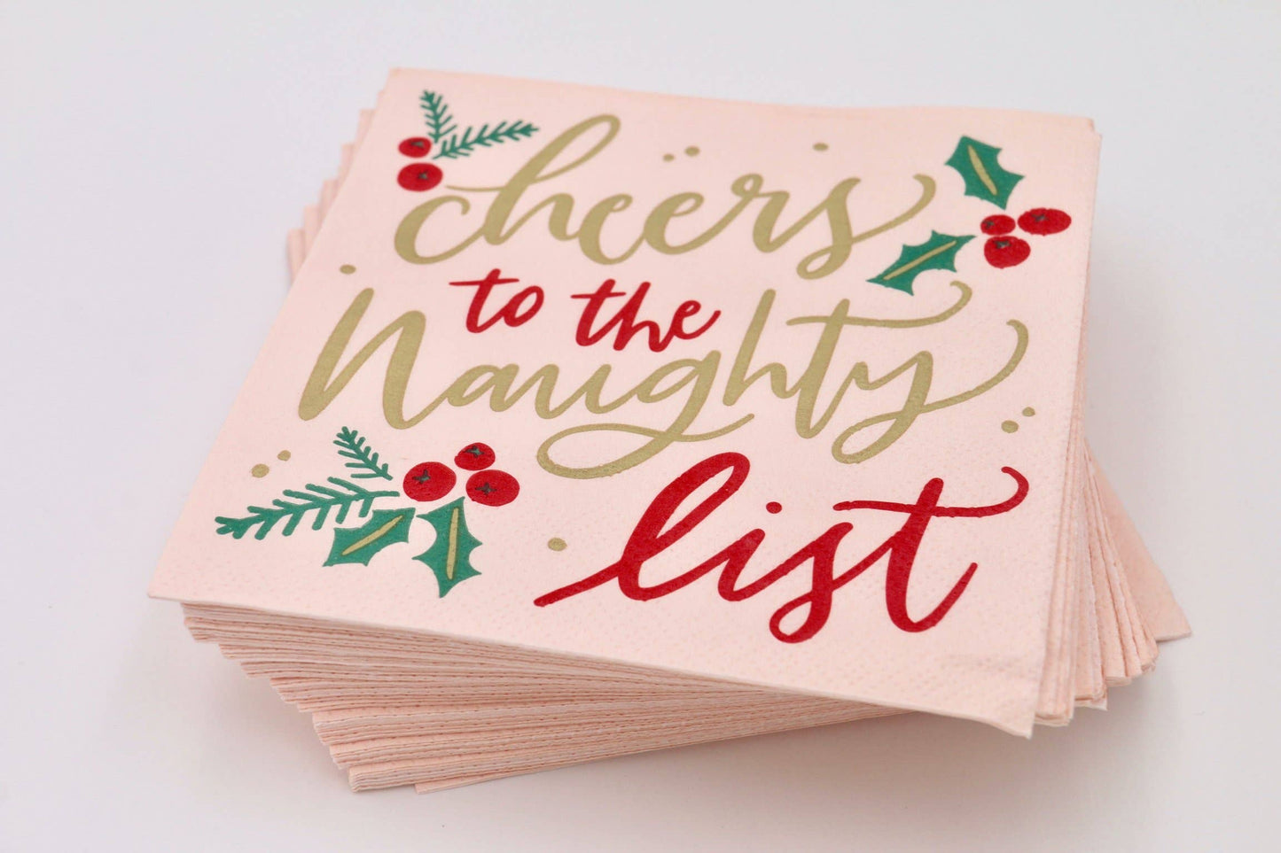 Cheers to the Naughty List - Funny Christmas Napkins