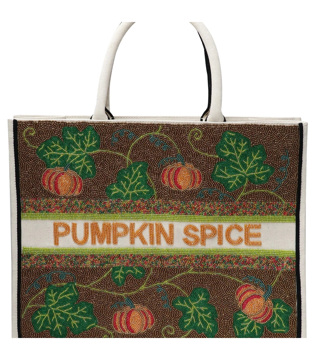 Pumpkin Spice Lover Large Beaded Tote