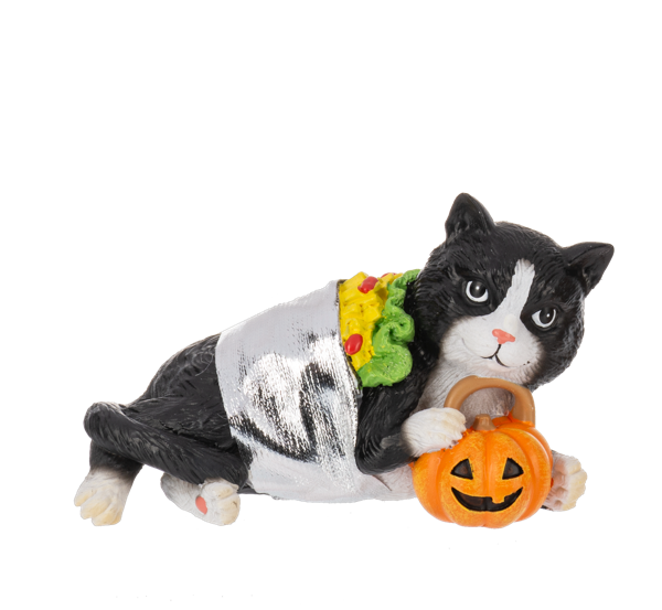 Cat Figurine in Halloween Food Costume