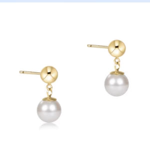 Classic 8mm Ball Drop Stud - Pearl