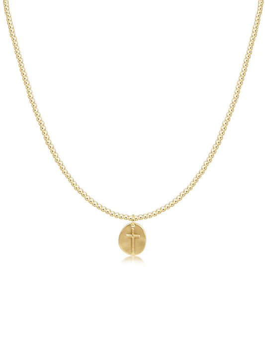 17" Choker Classic Gold 2mm Bead - Inspire Small Gold Charm