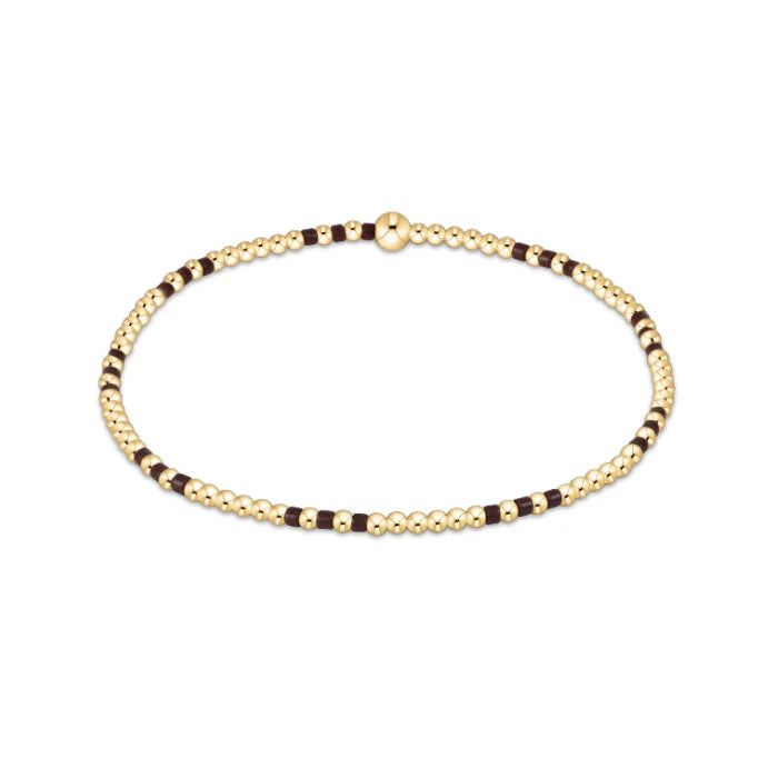 Hope Joy Pattern 2mm Bead  Bracelet - Chocolate