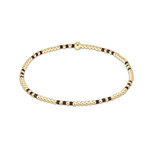 Hope Joy Pattern 2mm Bead  Bracelet - Chocolate