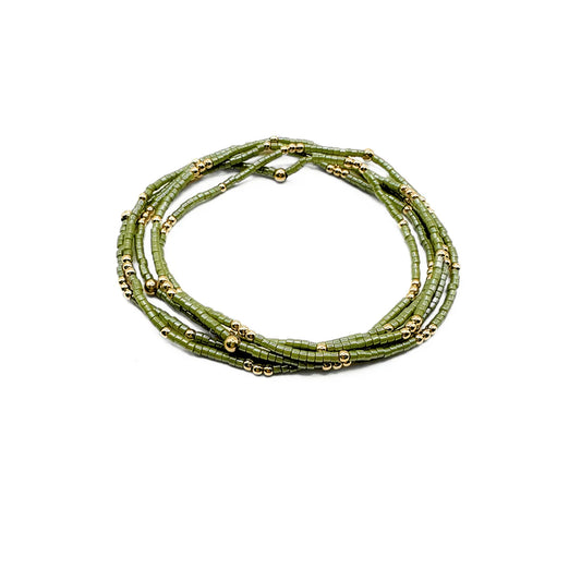 2mm Newport EVERGREEN + Gold Filled Waterproof Bracelet