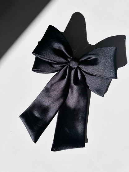 The Perfect Long Satin Hair Bow Barrette