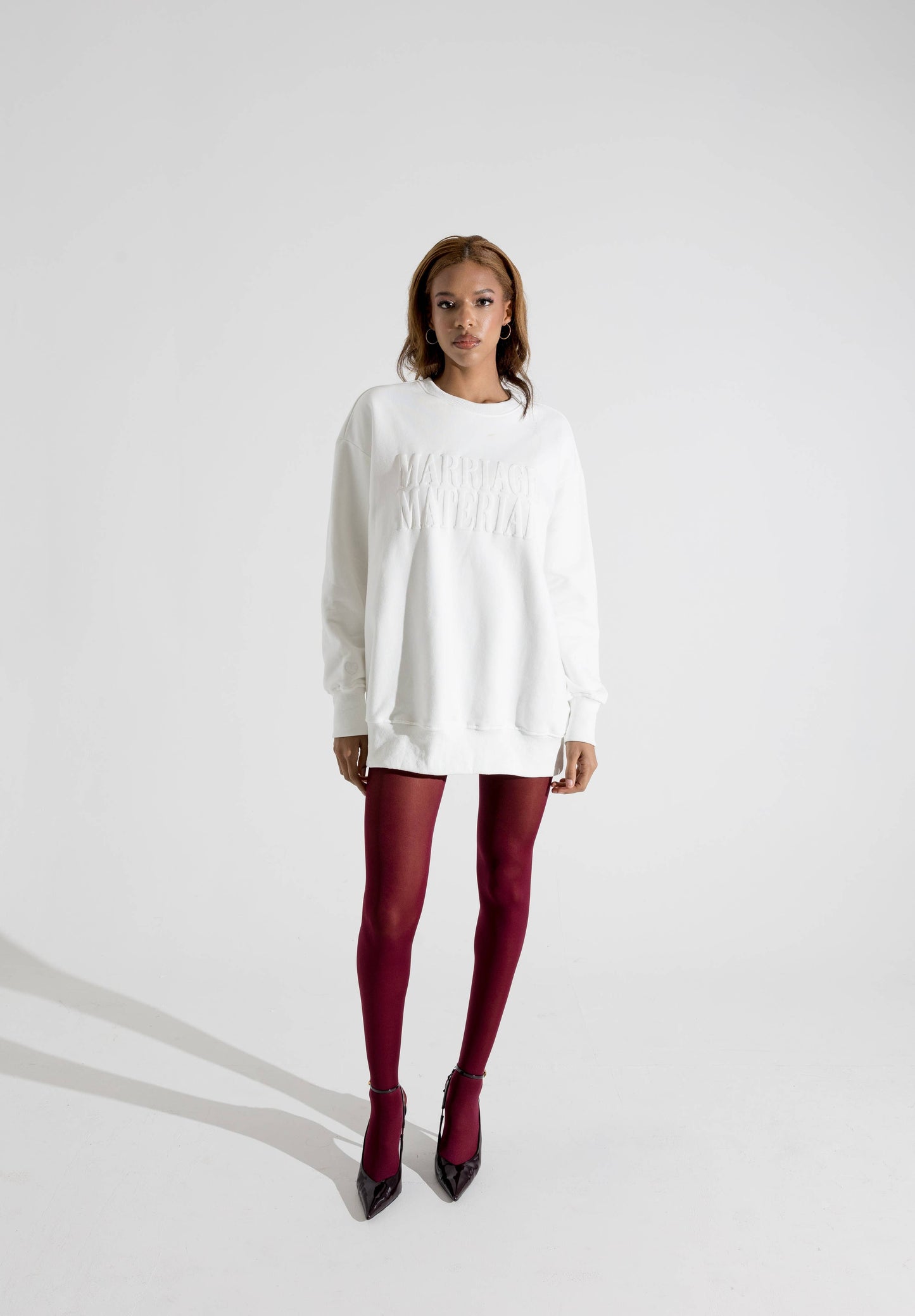 Oversized MARRIAGE MATERIAL™ White Crewneck