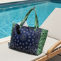 Bailey Navy/Green Bandana Print Canvas Tote