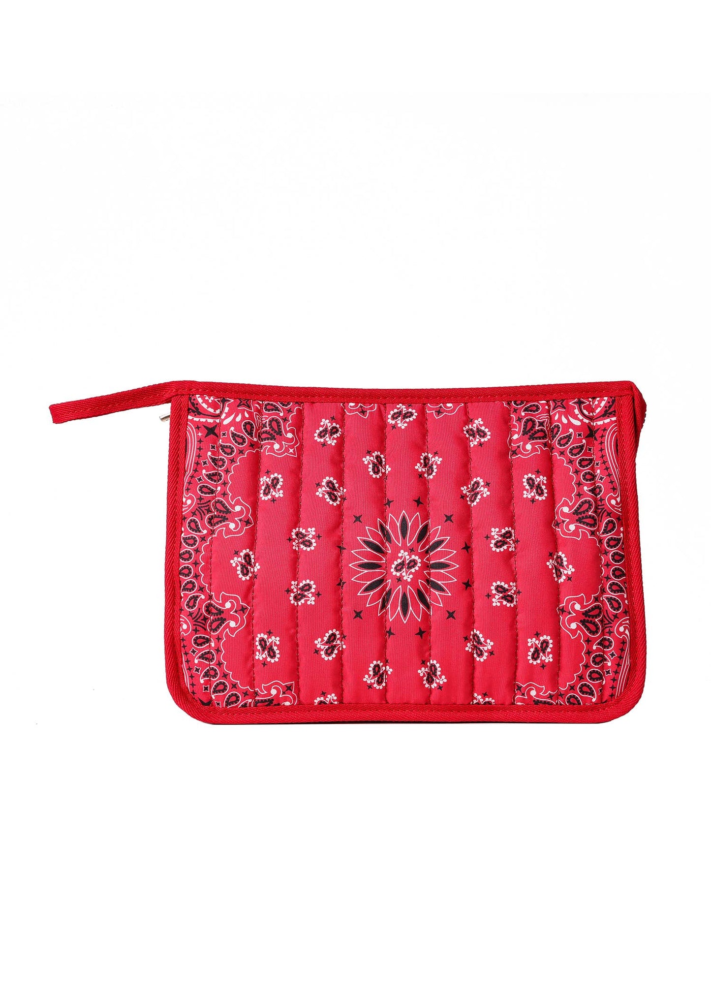 Beau Red Bandana Print Pouch